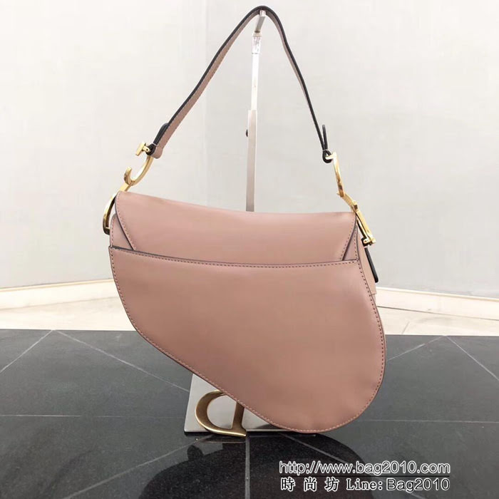 DIOR迪奧 2018新款 粉色大號Saddle Bag馬鞍包  zdo1132